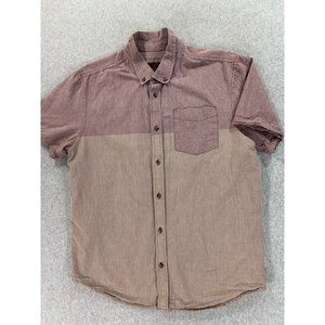 Prana 100% Organic Cotton 2 Tone S/S Button Down Shirt (Men's‎ Large) Purple